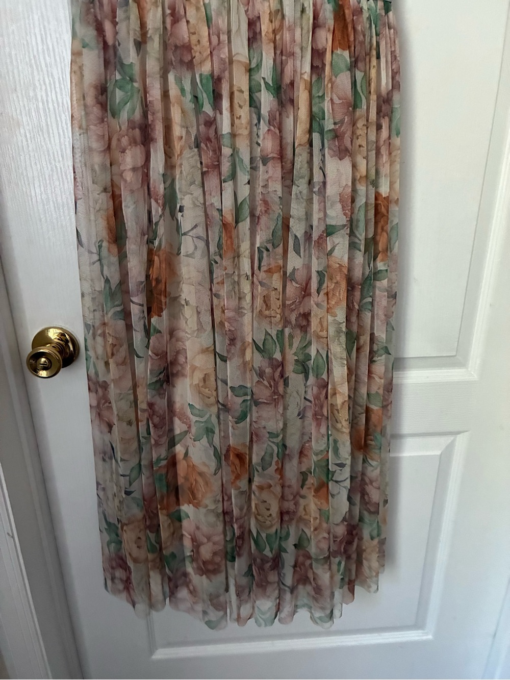 Floral Bustier Midi Dress in Blush and Peach - Picture 5 of 12